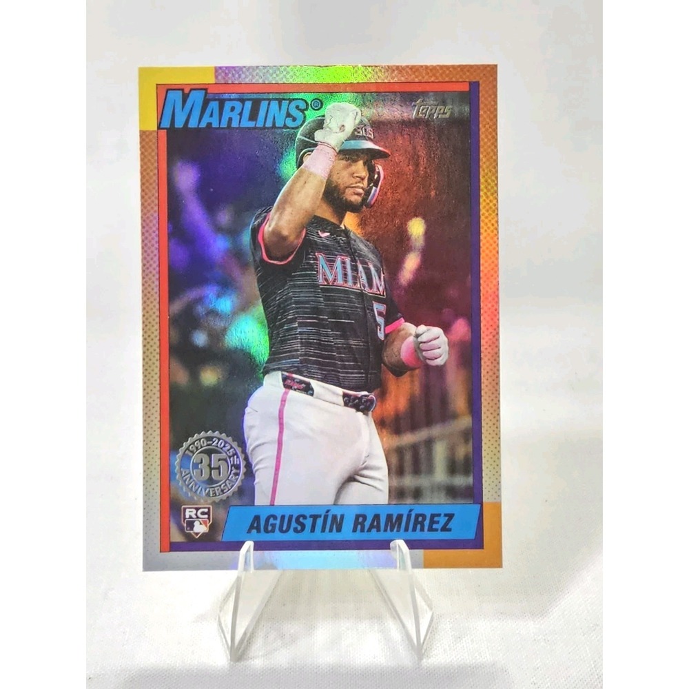 2025 Topps Update Agustin Ramirez 1990 RAINBOW FOIL‎ ROOKIE Miami Marlins MLB